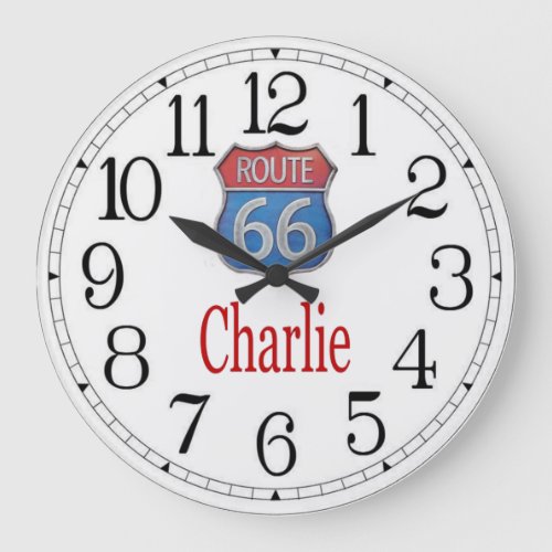 Charlies Route 66 Large Clock