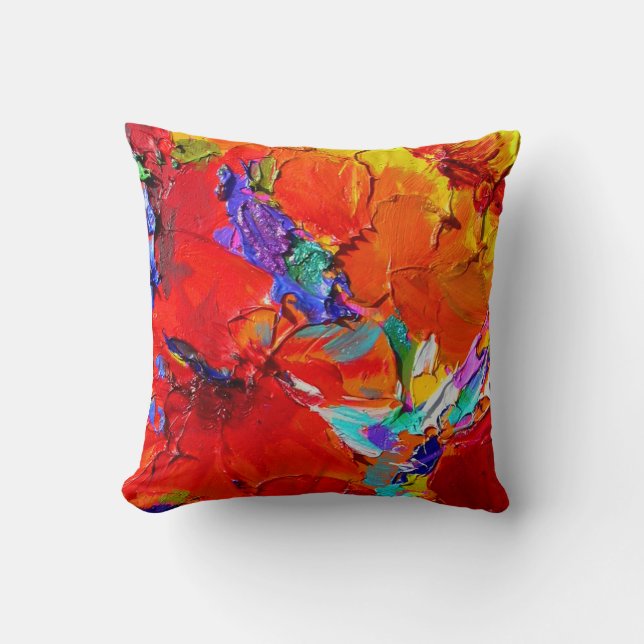 "Charlit's Floral" Throw Pillow by Susi Franco (Front)