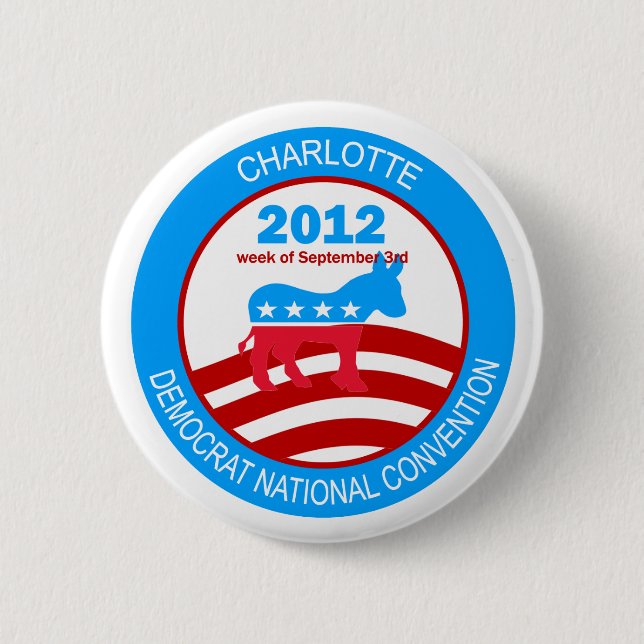 Charlotte 2012 Democrat Convention Pinback Button (Front)