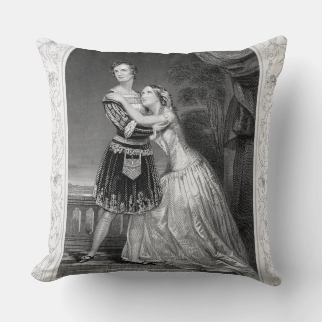 Charlotte and Susan Cushman as Romeo and Juliet, A Throw Pillow (Front)