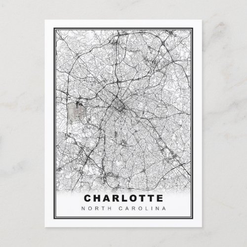 Charlotte Area Map Holiday Postcard