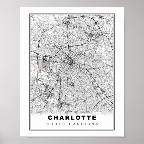 Charlotte Area Map Poster