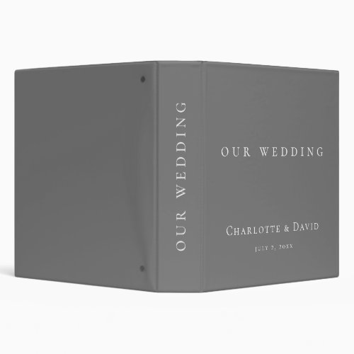 Charlotte B  Charcoal Wedding Photo Album  3 Ring Binder
