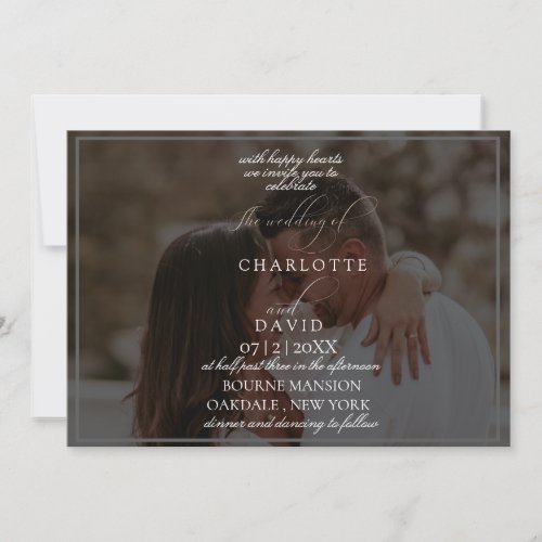 Charlotte B  Elegant Horizontal Photo Wedding Invitation