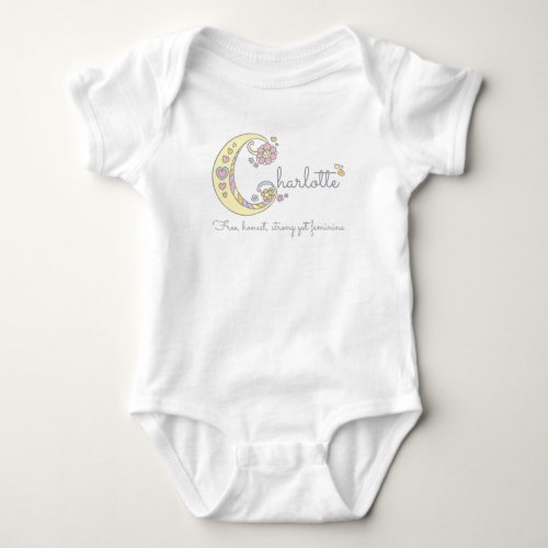 Charlotte baby girls name personalized meaning baby bodysuit