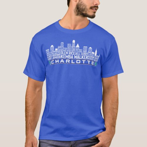Charlotte Basketball Legends City Skyline T_Shirt