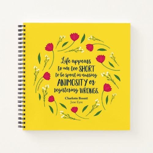 Charlotte Bronte Jane Eyre Floral Life Book Quote