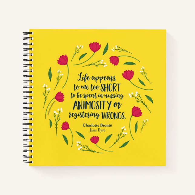 Charlotte Bronte Jane Eyre Floral Life Book Quote (Front)