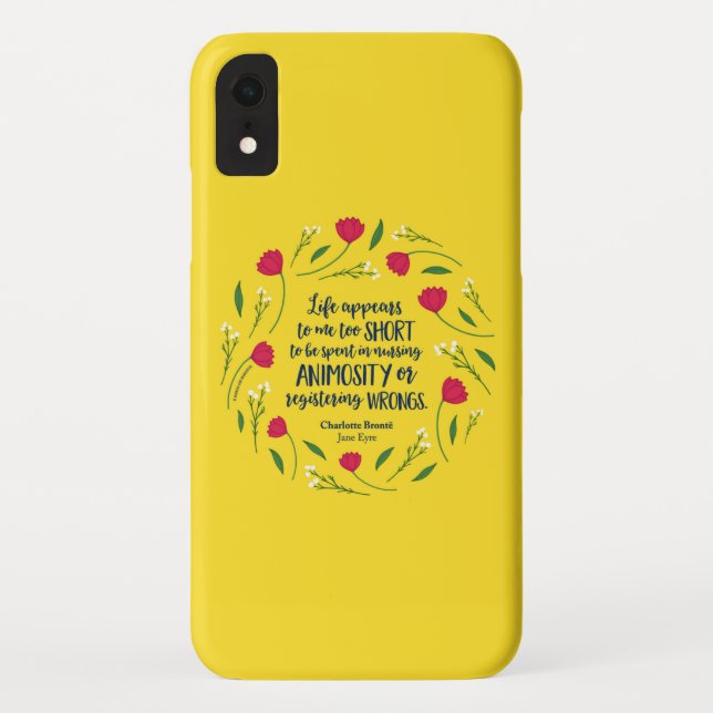 Charlotte Bronte Jane Eyre Floral Life Book Quote Case-Mate iPhone Case (Back)