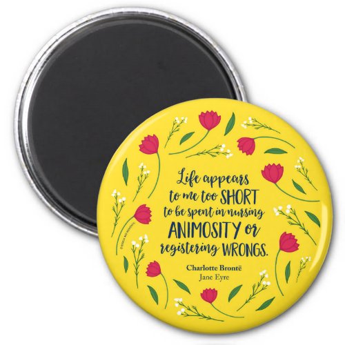 Charlotte Bronte Jane Eyre Floral Life Book Quote Magnet