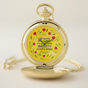 Charlotte Bronte Jane Eyre Floral Life Book Quote Pocket Watch