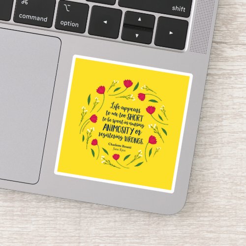 Charlotte Bronte Jane Eyre Floral Life Book Quote Sticker