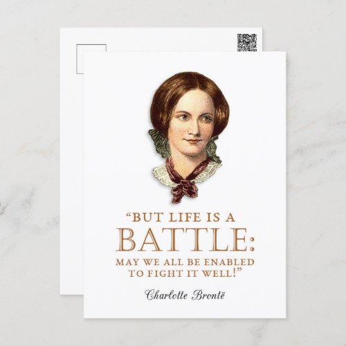 Charlotte Bronte _ Life Is A Battle Postcard
