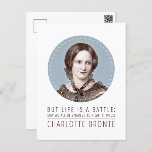 Charlotte Bronte Portrait and Quote Postcard