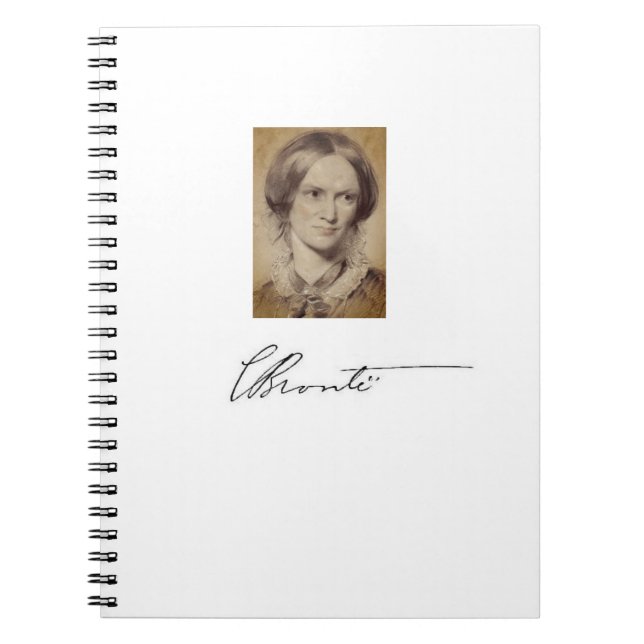 Charlotte Brontë portrait and signature Notebook (Front)