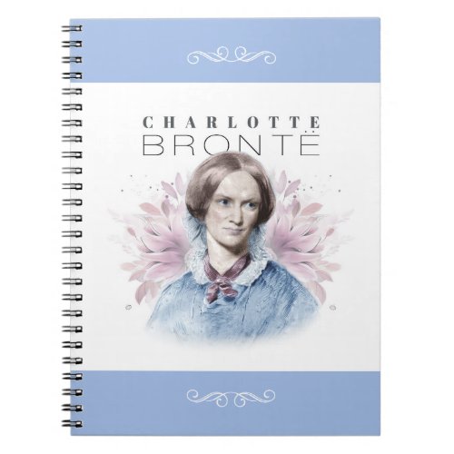 Charlotte Bronte Portrait by Richmond with Flowers Notebook