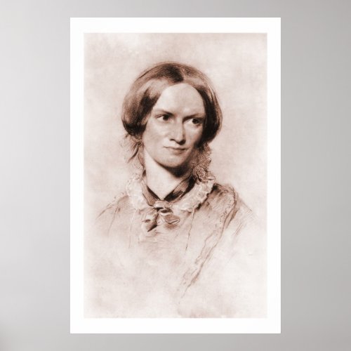 Charlotte Bront sepia portrait by George Richmond Poster