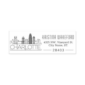 Charlotte City | Custom Address Self-inking Stamp by colorjungle at Zazzle