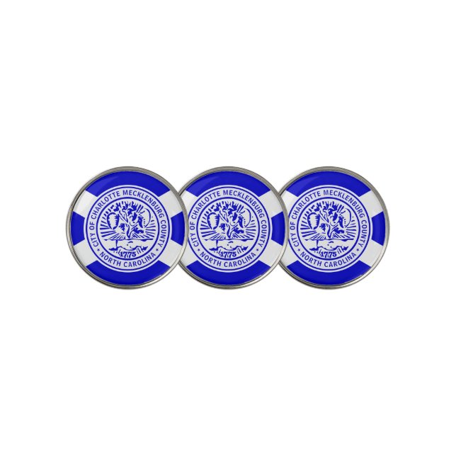 Charlotte city flag golf ball marker (3 Up)