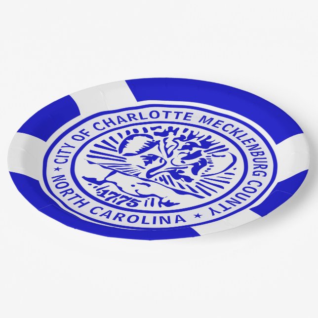Charlotte city flag paper plates (Angled)