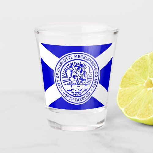 Charlotte city flag shot glass