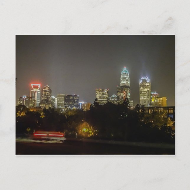 Charlotte city skyline postcard (Front)