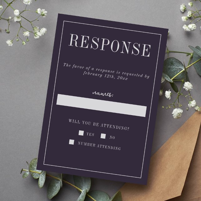 Charlotte | Curated Colors | Wedding RSVP Card (Creator Uploaded)