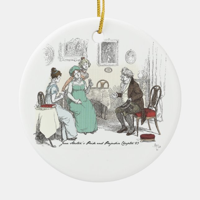 Charlotte Engaged! - Jane Austen Pride & Prejudice Ceramic Ornament (Front)