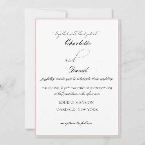 Charlotte F  Black Calligraphy Casual  Invitation