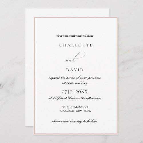 Charlotte F  Black CalligraphyTypography Wedding Invitation