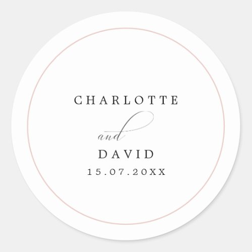 Charlotte F Blush Circle Wedding Envelope Seal