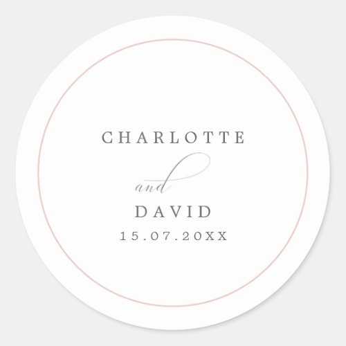 Charlotte F Blush Circle Wedding Envelope Seal