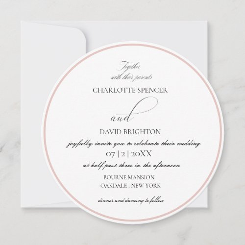 Charlotte  F  Elegant Circle Black Wedding Invitation