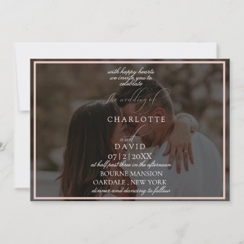 Charlotte F  Elegant Horizontal Photo Wedding Invitation