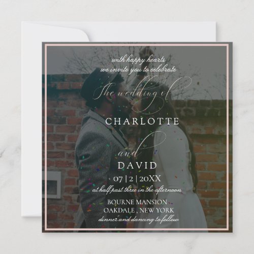 Charlotte F  Elegant Square Photo Wedding Invitation