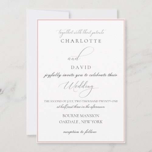 Charlotte F  Grey CalligrTypography Wedding  Invitation