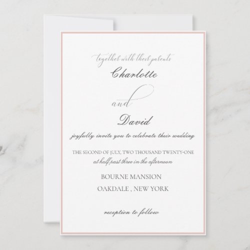 Charlotte F  Grey Calligraphy Casual  Invitation