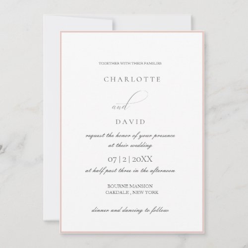 Charlotte F  Grey CalligraphyTypography Wedding  Invitation