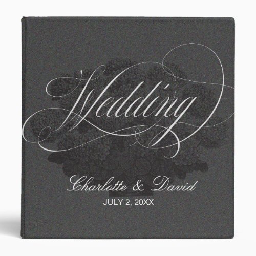 Charlotte FL Grey  Elegant Wedding Photo Album 3 Ring Binder