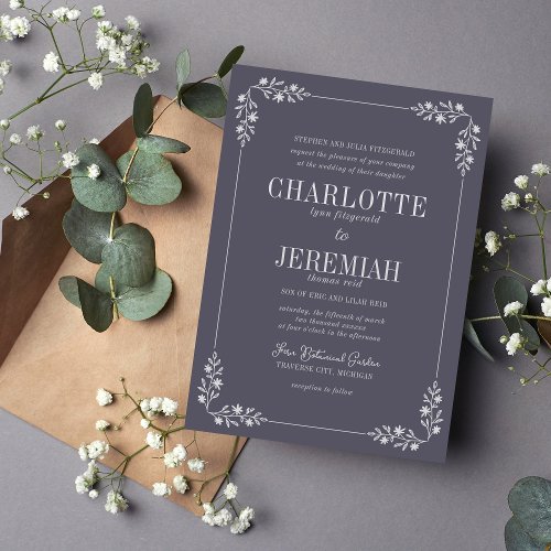 Charlotte Frame  Curated Colors  Wedding Invite