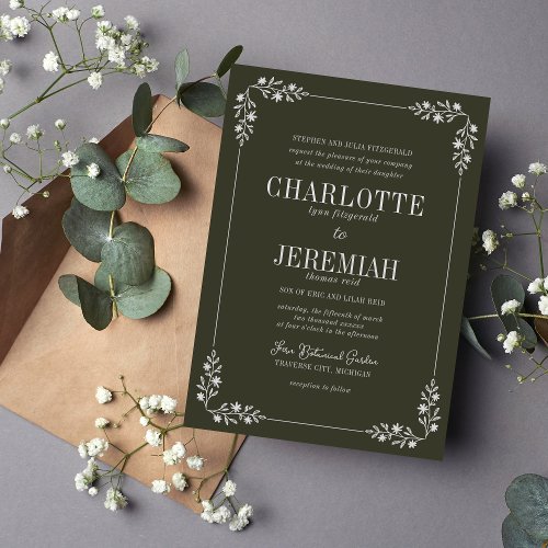 Charlotte Frame  Curated Colors  Wedding Invite