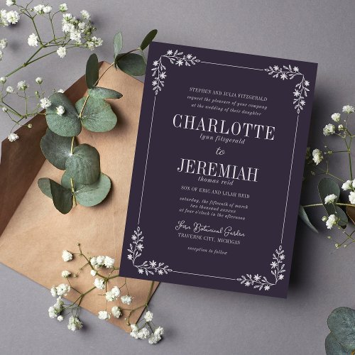 Charlotte Frame  Curated Colors  Wedding Invite