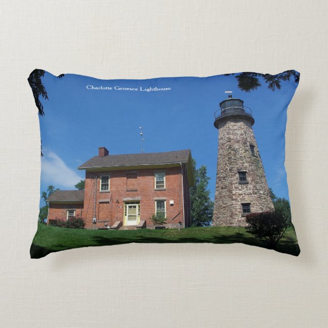 Charlotte Genesee Lighthouse double sided Accent Pillow (Front)
