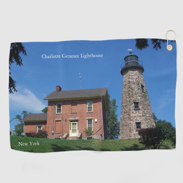 Charlotte Genesee Lighthouse golf towel (Horizontal)