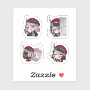 Charlotte Genshin Impact 4 Pack Sticker Sheet