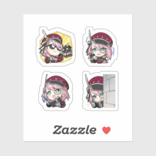 Charlotte Genshin Impact 4 Pack Sticker Sheet
