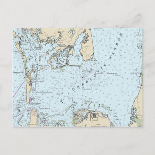 Charlotte Harbor Florida Nautical Map Postcard