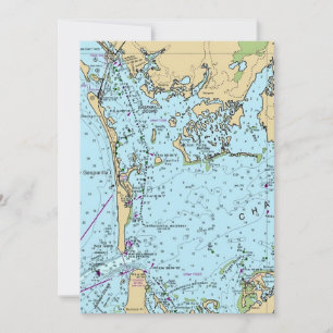 Charlotte Harbor Florida Vintage Map Card