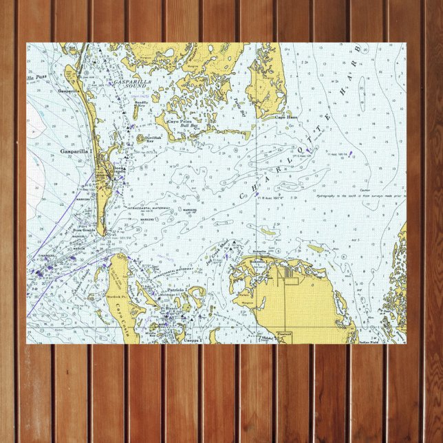 Charlotte Harbor Florida Vintage Nautical Map Canvas Print (Creator Uploaded)