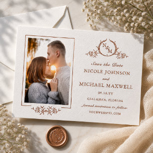 Charlotte Heirloom Letterpress Photo Save the Date Cards